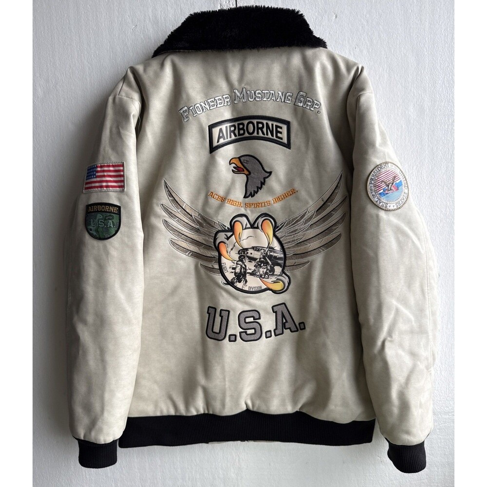 Pioneer Mustang GRP Airborne Legend 354th Fighter Pilot Large Jacket Awakndland